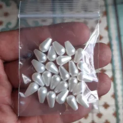 PERLAS TIPO GOTA 6 MM 25 UNIDADES