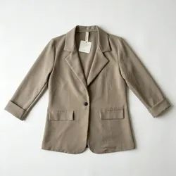 Blazer beige claro y oscuro