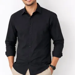Camisa de vestir negra hombre Zara