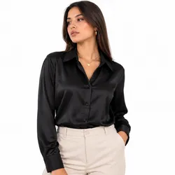 Camisa Satinada Negra