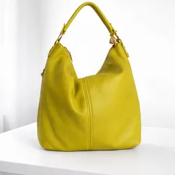 Cartera verde limón grande