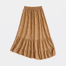 Falda beige estampada