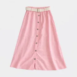 Falda rosa con cinto