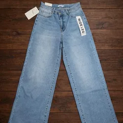 Jean azul botón cruzado