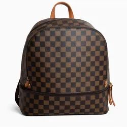 Mochila Marrón a cuadros