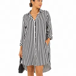 Vestido camisero rayas