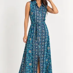 Vestido camisero sin mangas