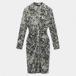 Vestido Zara  de fiesta largo gris