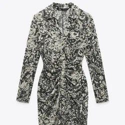 Vestido Zara  de fiesta largo gris