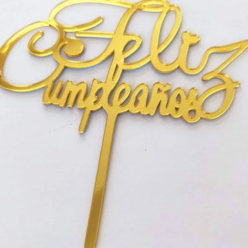 Topper acrílico Feliz Cumpleaños 