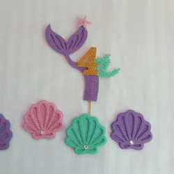 Adorno para copas con merengue (Sirenita Ariel)