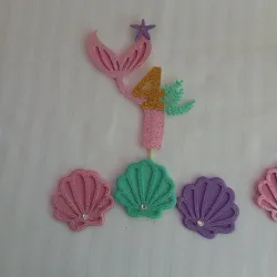 Adorno para copas con merengue (Sirenita Ariel)