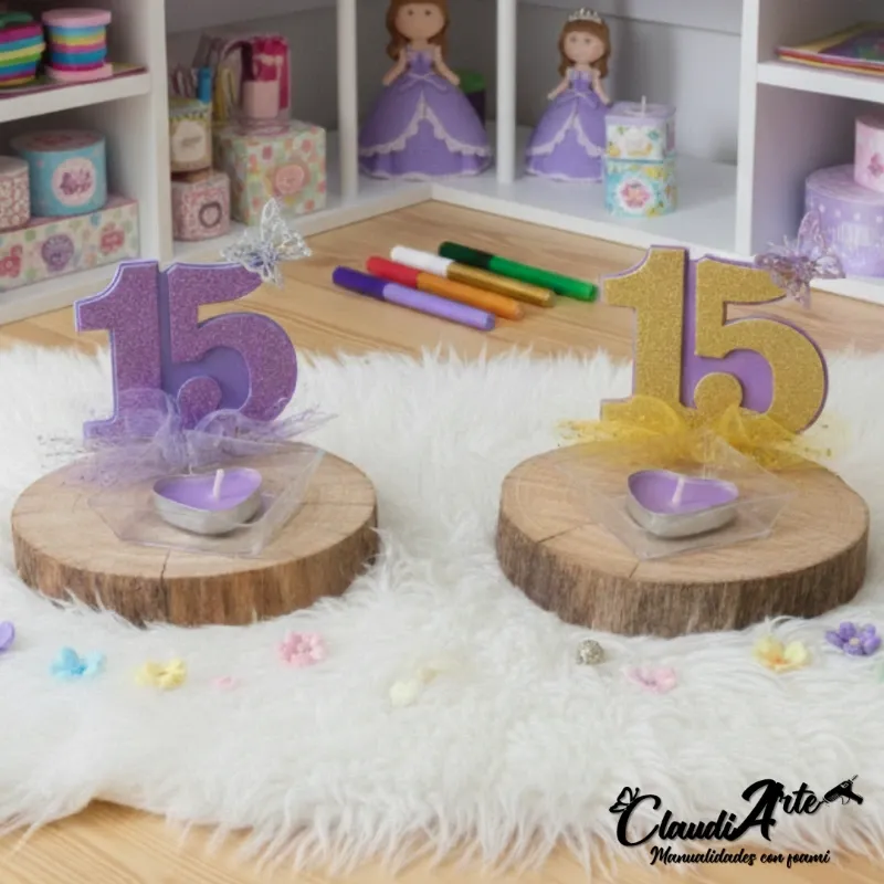 Centro de mesa base de madera