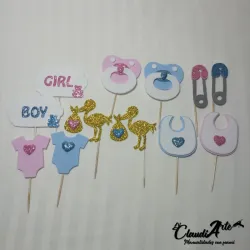 Minitopper para cupcake (Revelación de sexo)