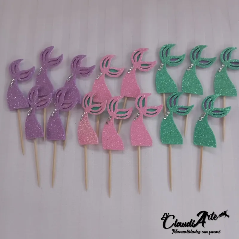 Minitopper para cupcake (Sirena)