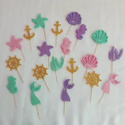 Minitopper para cupcake (Sirenita Ariel)