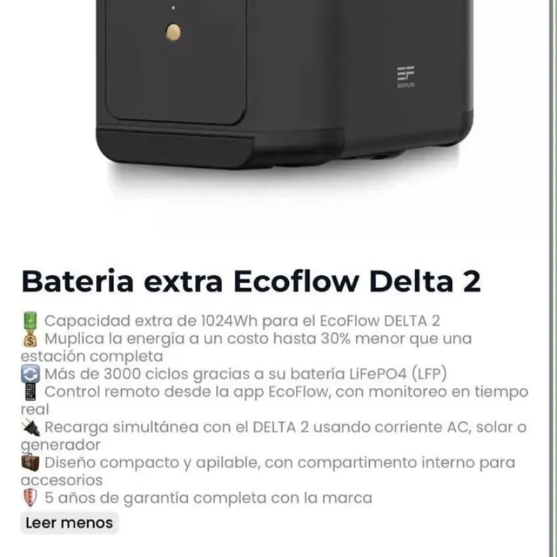 Bateria Extra de ECOFLOW DELTA 2 1024Wh