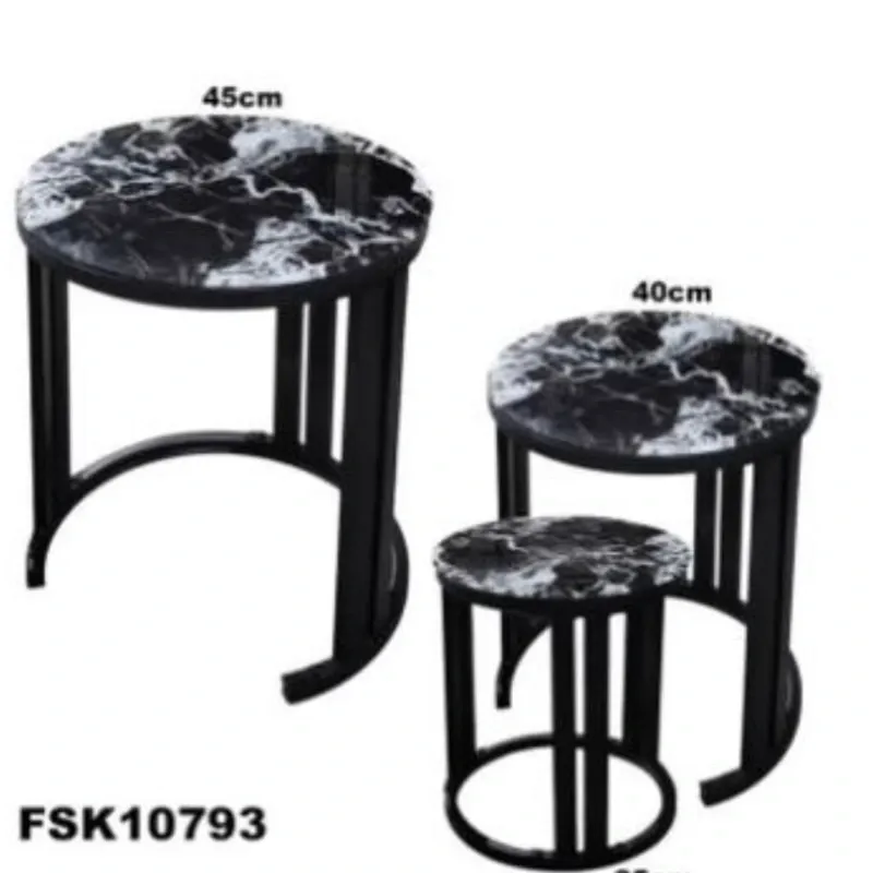 Conjunto de 3 mesitas de porcelanato