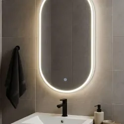 Espejo con luz led ovalado