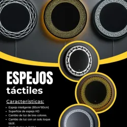 Espejo redondo con luz led