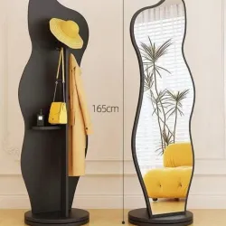 Espejo vestidor giratorio con colgador de ropa