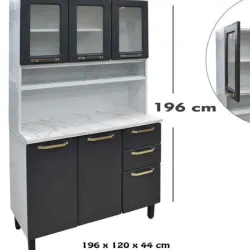 Estante doble (superior e inferior) de tres puertas
