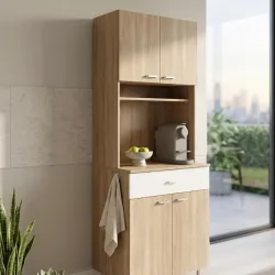Estante doble (superior e inferior) de madera y 2 puertas
