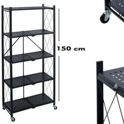 Estante metálico de 5 niveles con rueditas modelo 2