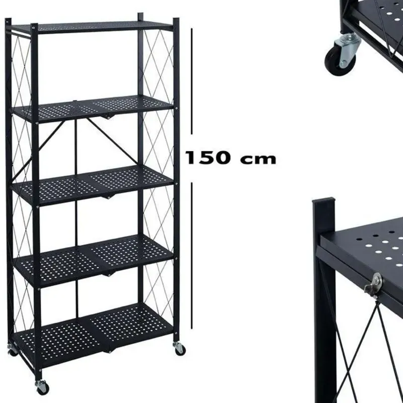 Estante metálico de 5 niveles con rueditas modelo 2