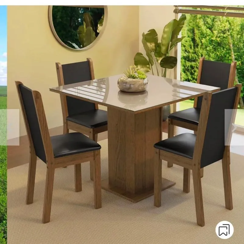 Juego de comedor de 4 plazas de madera