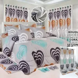 Juego de edredón y cortinas de 24 piezas