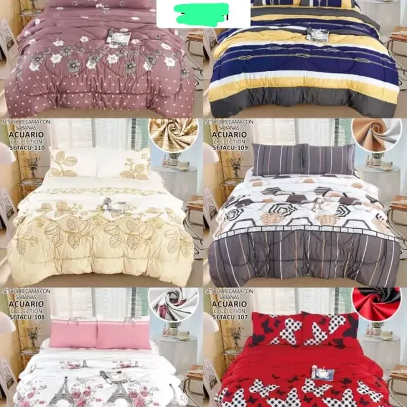 Juegos de edredón estampado king Bouquetex Acuario Collection (5 piezas) 