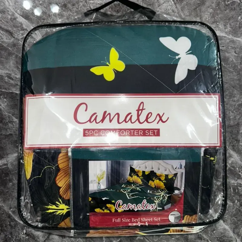 Juegos de edredón estampado full Camatex (5 piezas) 