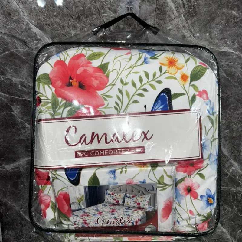 Juegos de edredón estampado full Camatex (5 piezas) 