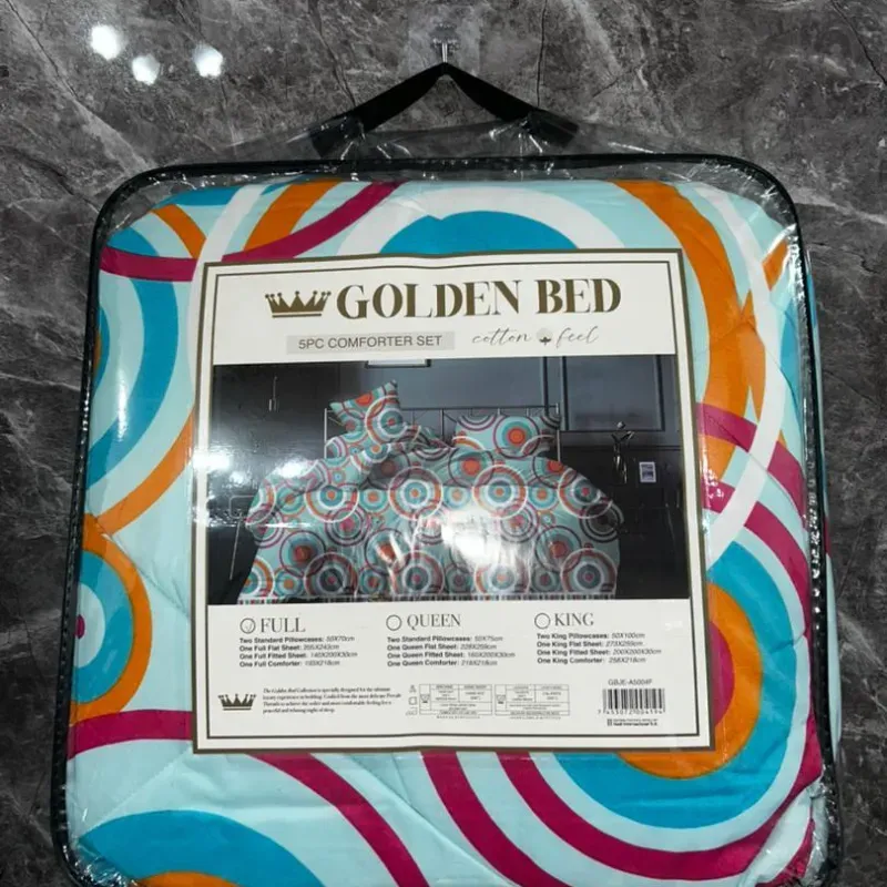 Juegos de edredón estampado full Golden Bed (5 piezas) 