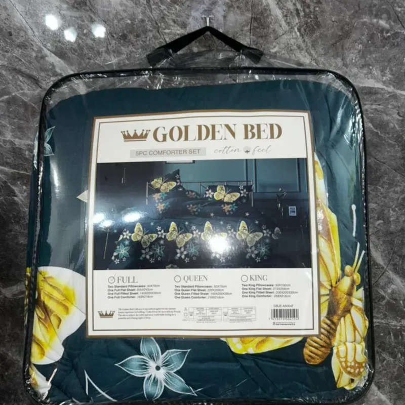Juegos de edredón estampado full Golden Bed (5 piezas) 