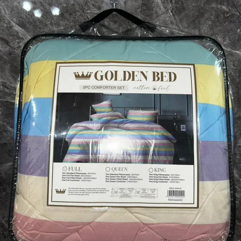 Juegos de edredón estampado full Golden Bed (5 piezas) 