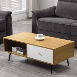 Mesita de centro de madera de 1 gaveta 