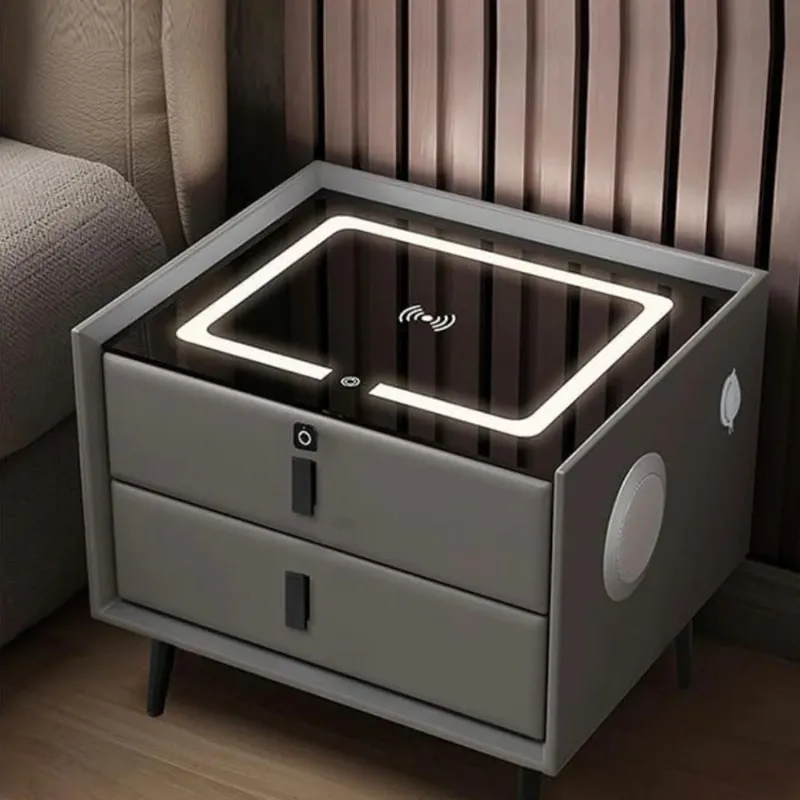 Mesita de noche electrónica de 2 gavetas