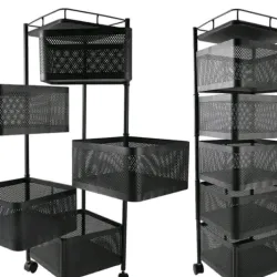 Organizador metálico de 5 cestas