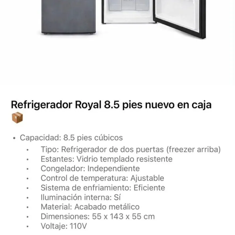 Refrigerador ROYAL 8.5 pies