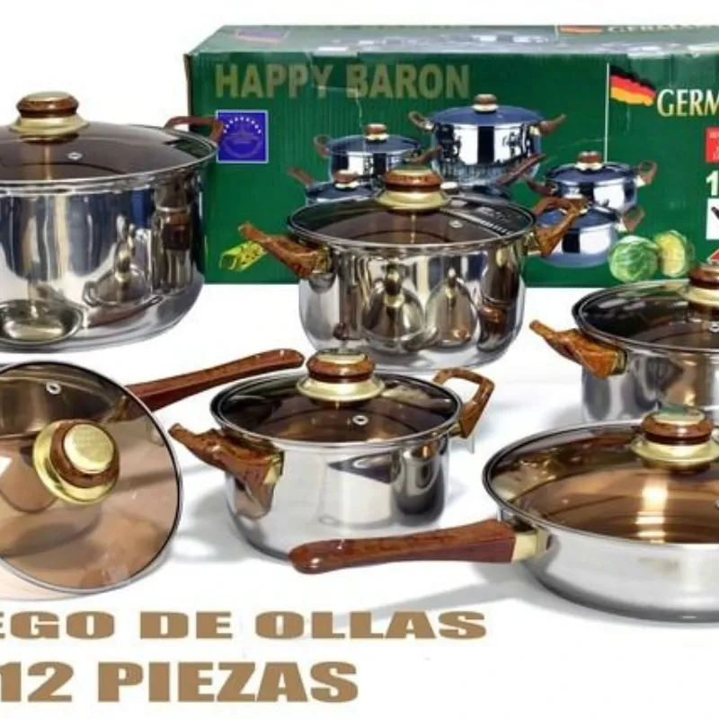Set de 12 piezas de cazuelas cazuelas alemanas
