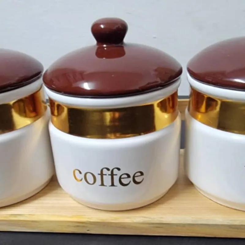 Set de 3 envases  de ceramica para decorar su cocina