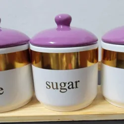 Set de 3 envases  de ceramica para decorar su cocina