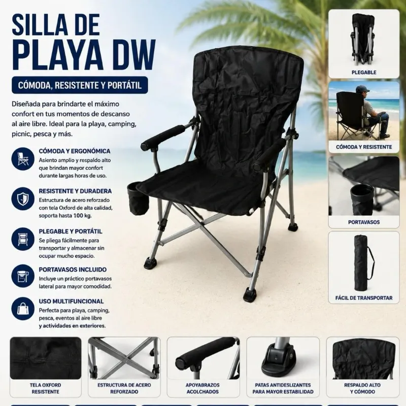 Silla plegable de playa (modelo 2)