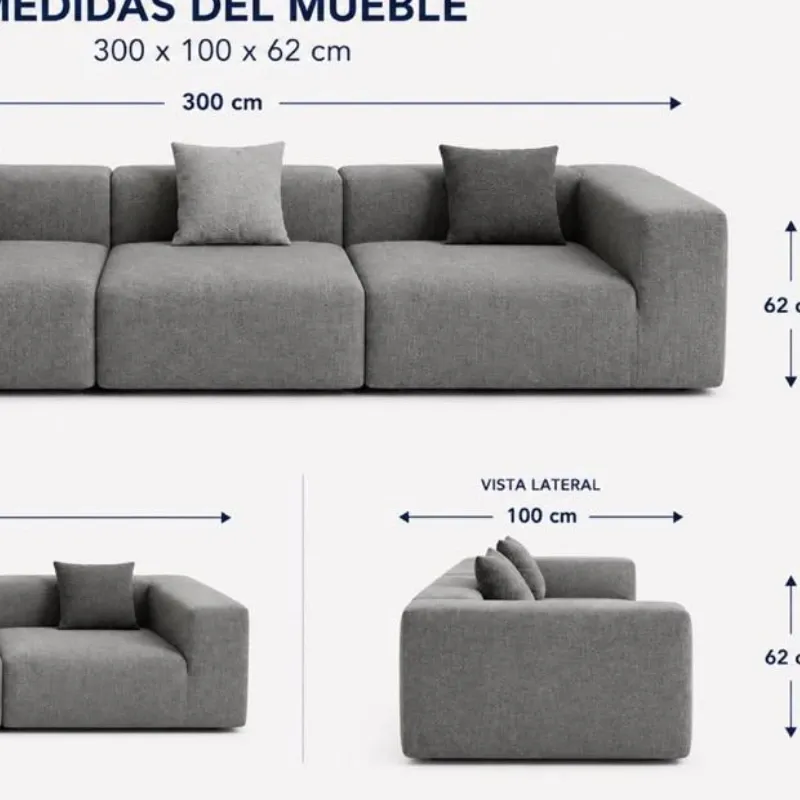 Sofá de 3 plazas empacado al vacío