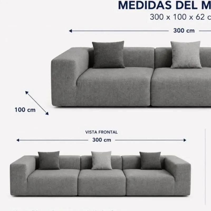 Sofá de 3 plazas empacado al vacío
