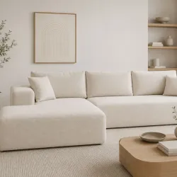 Sofá en L empacado al vacío