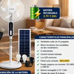 Ventilador recargable 16" marca PLEXTEN