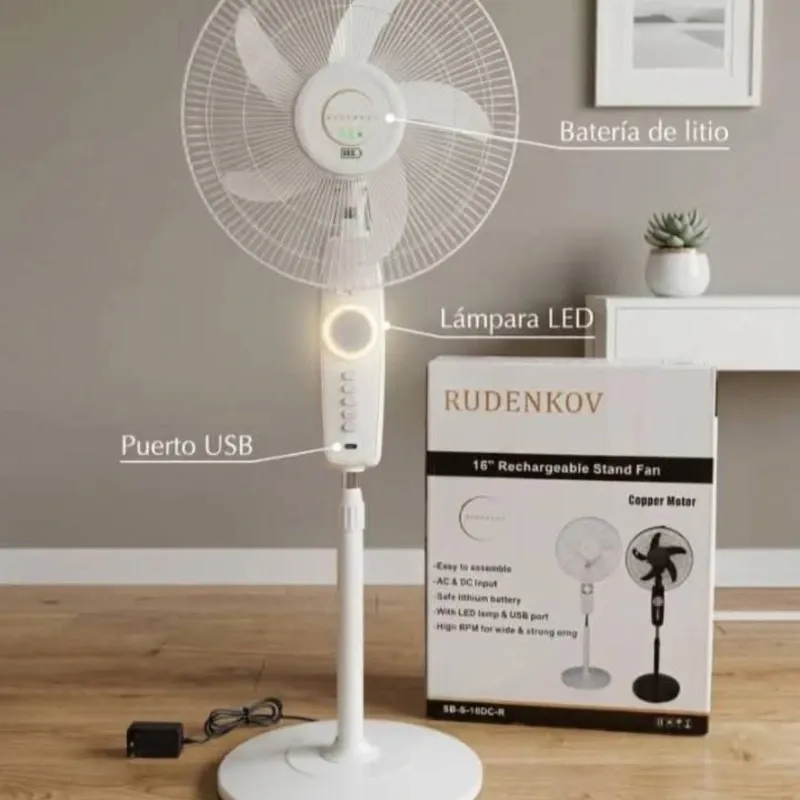 Ventilador Recargable de pedestal 16" RUDENKOV